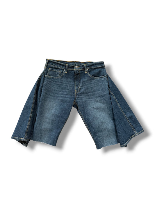 1/1 ‘Divided’ Wide Flared Denim Shorts