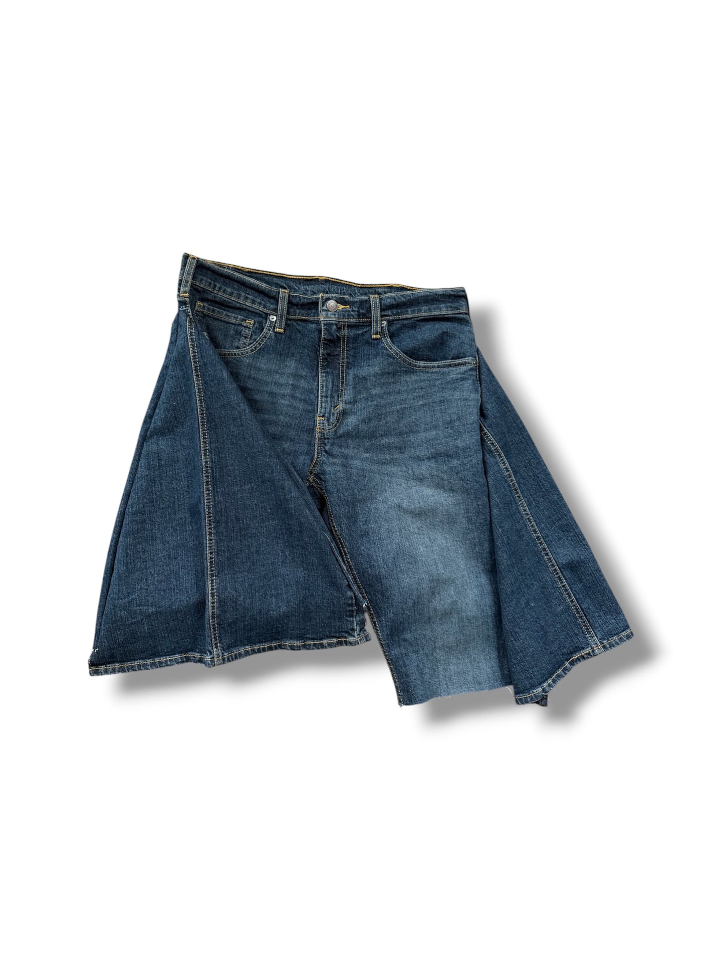 1/1 ‘Divided’ Wide Flared Denim Shorts